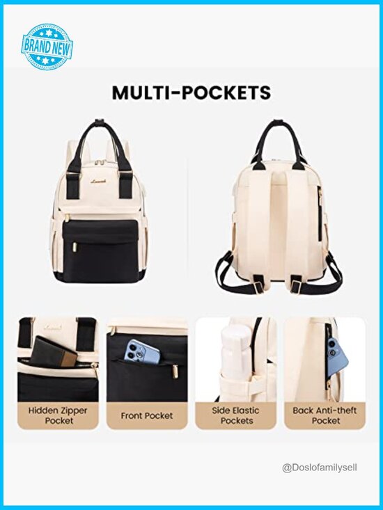 Stylish Mini Backpack Waterproof USB Port Daypack Travel College School Purse